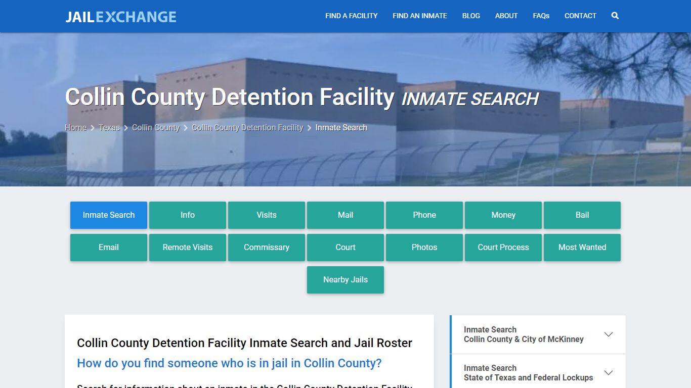 Collin County Detention Facility Inmate Search - Jail Exchange